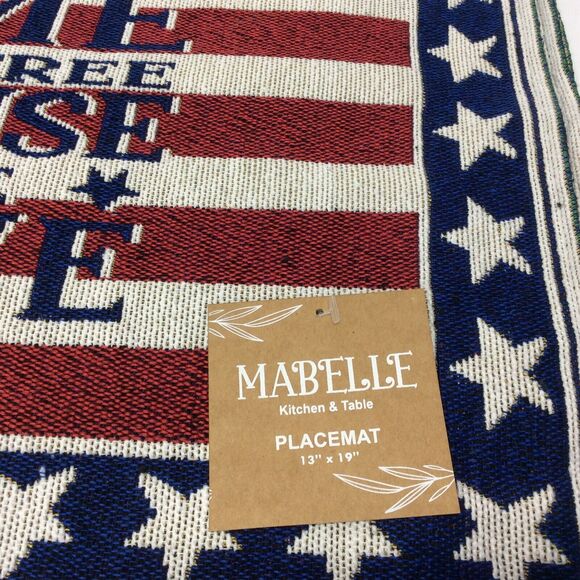 Patriotic 7Pc Kitchen Set (4)Tapestry Placemats/Dish Towel/Oven Mitt/Pot Holder - Picture 10 of 12